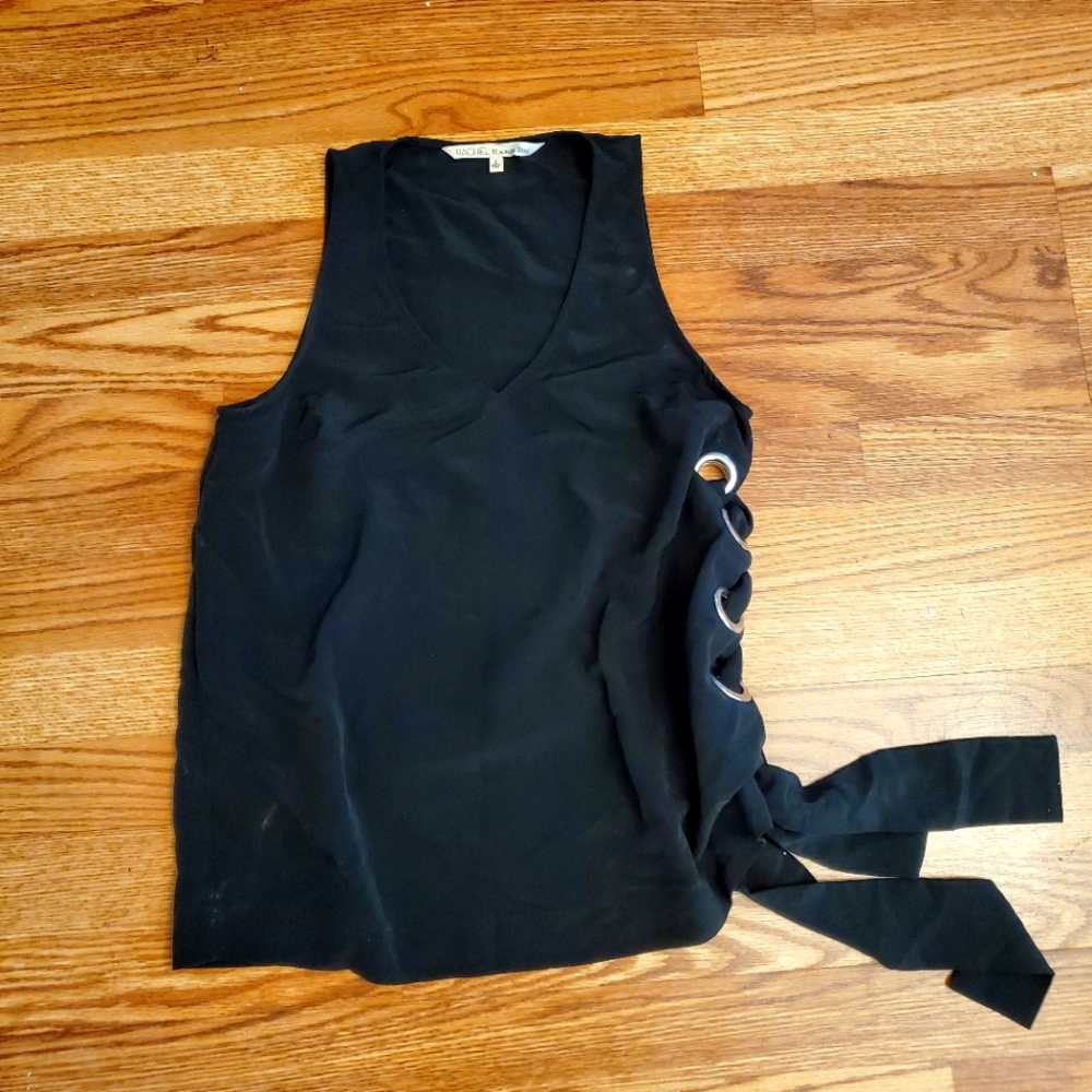 Black Tank Top Metal Rings Goth Emo Punk Rock